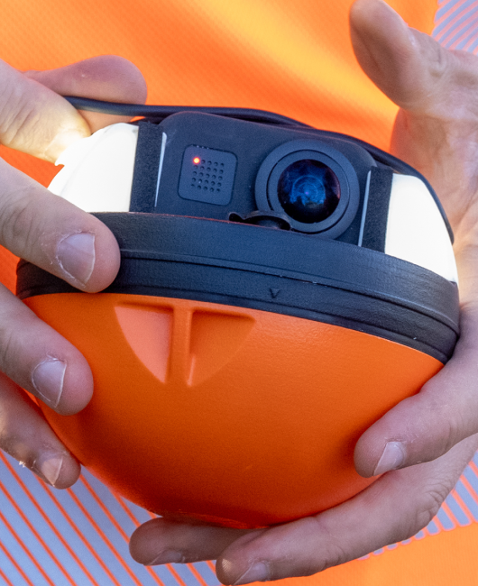 Un Sewer ball per l'ispezione del servizio idrico integrato