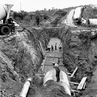 Il cantiere del Peschiera nel 1966